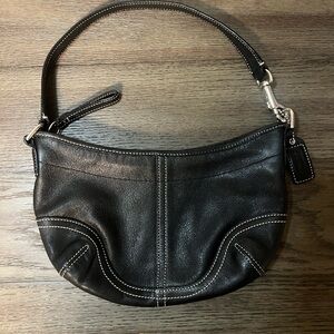 Y2K Coach Vintage Black Leather Shoulder Bag